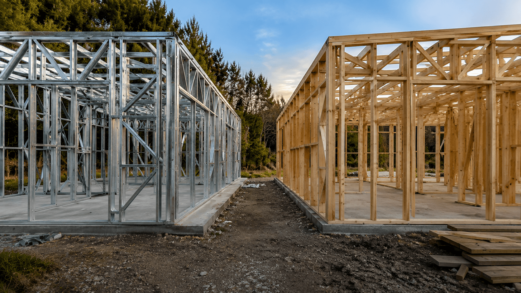 Steel framing compared with timber framing