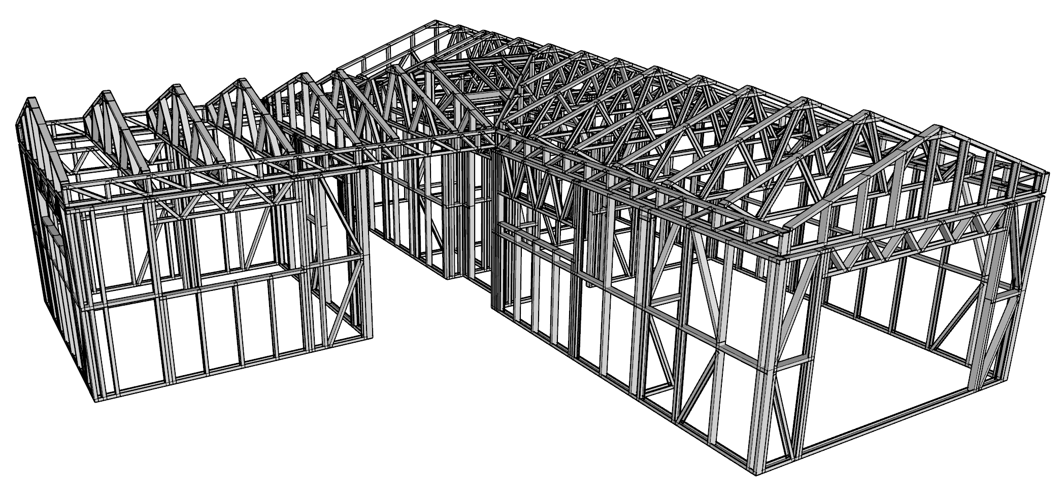 60m² Two-Bedroom Granny Flat — frame render