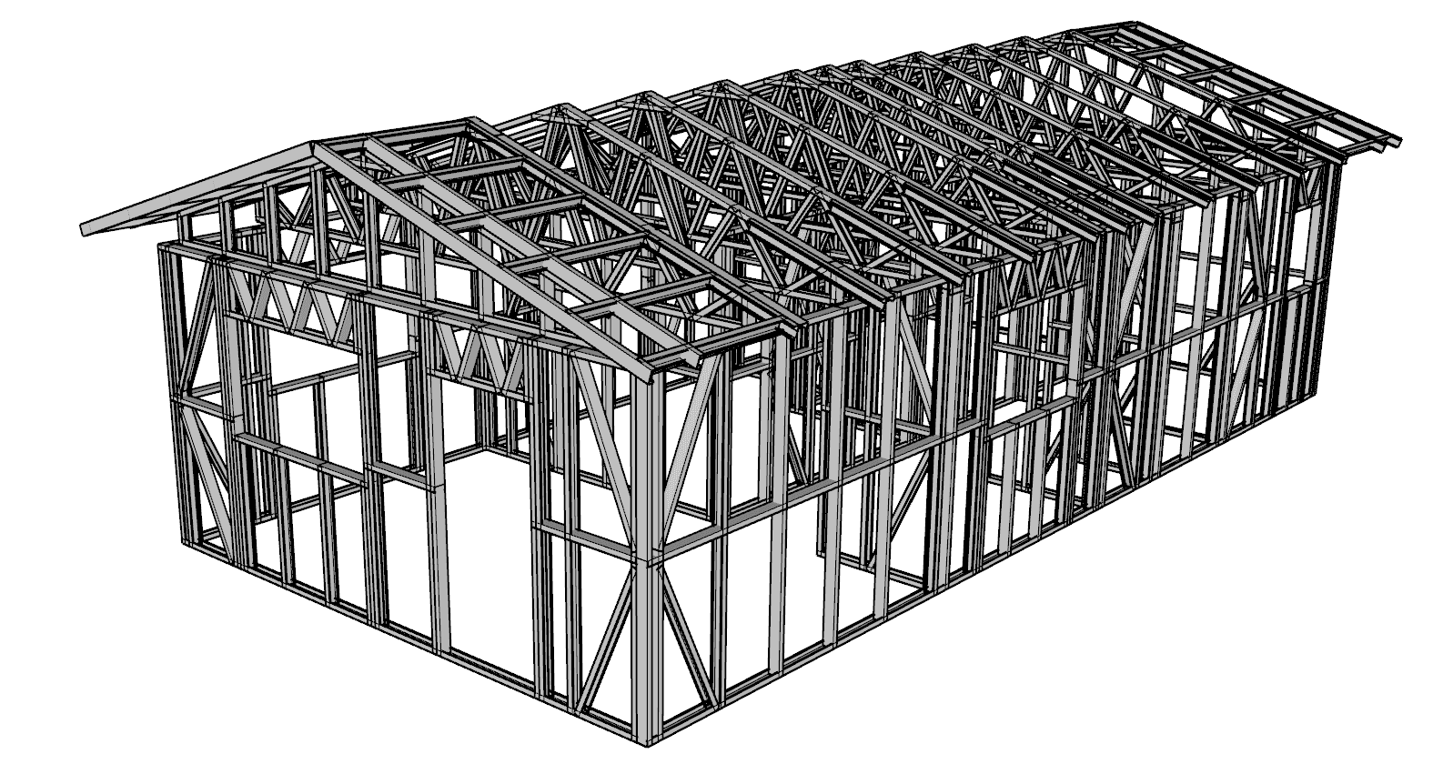 50m² Two-Bedroom Granny Flat — steel frame render