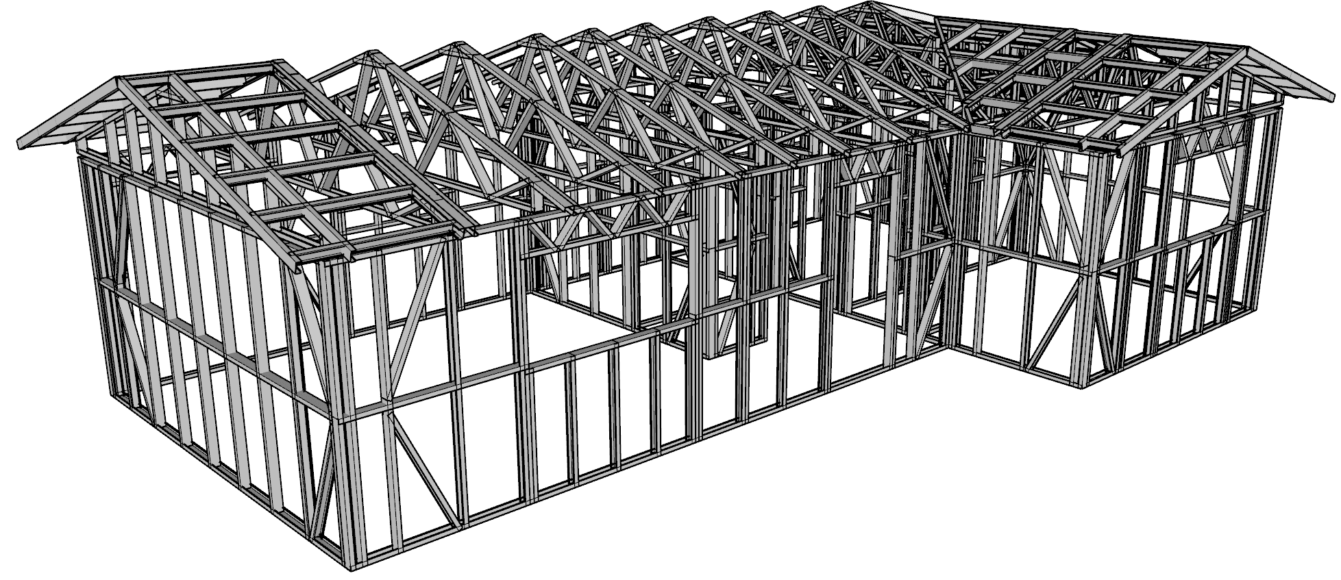 57m² Two-Bedroom Granny Flat — steel frame render