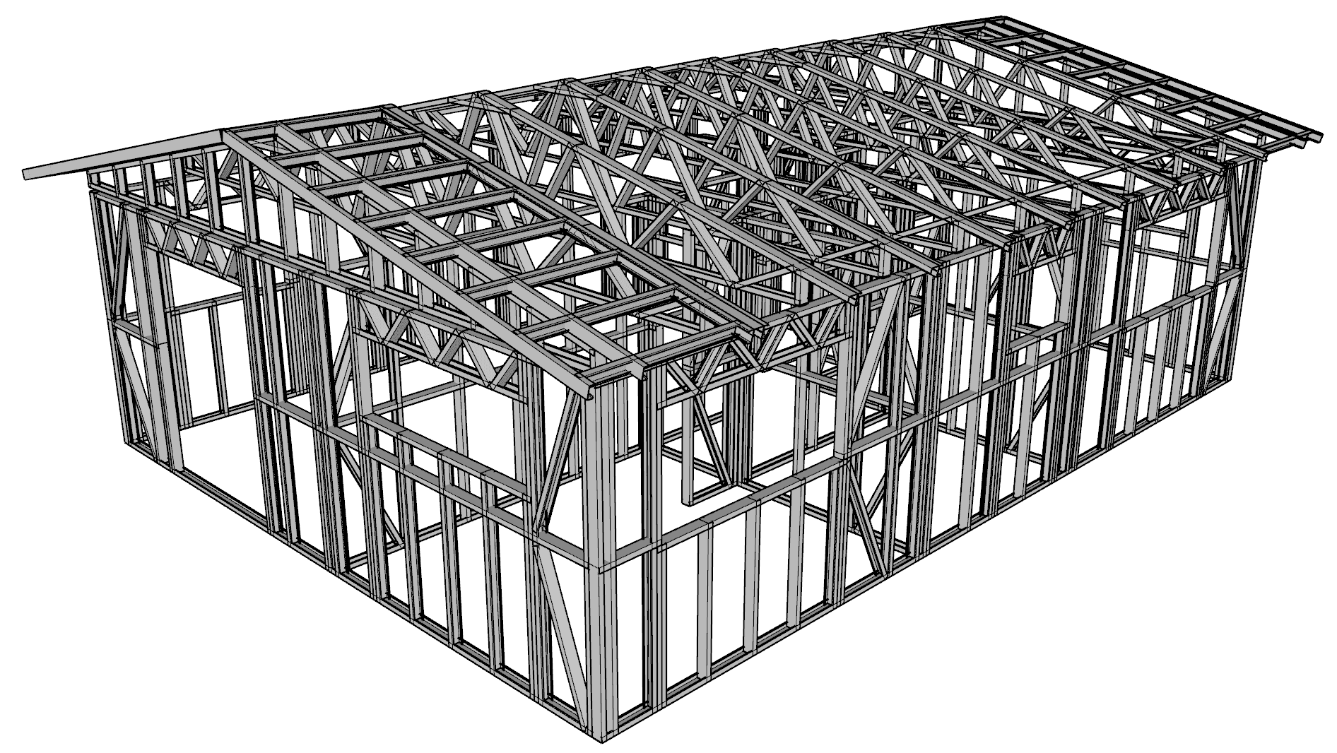 60m² Two-Bedroom Granny Flat — frame render