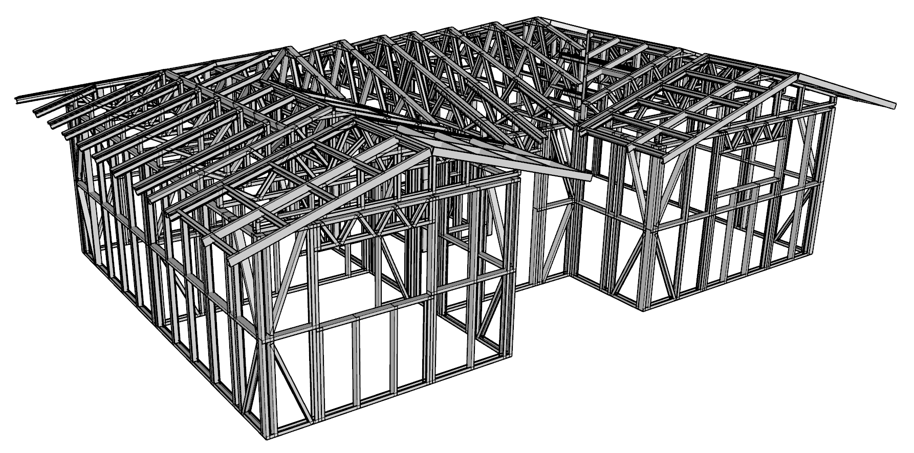 57m² Two-Bedroom Granny Flat — steel frame render