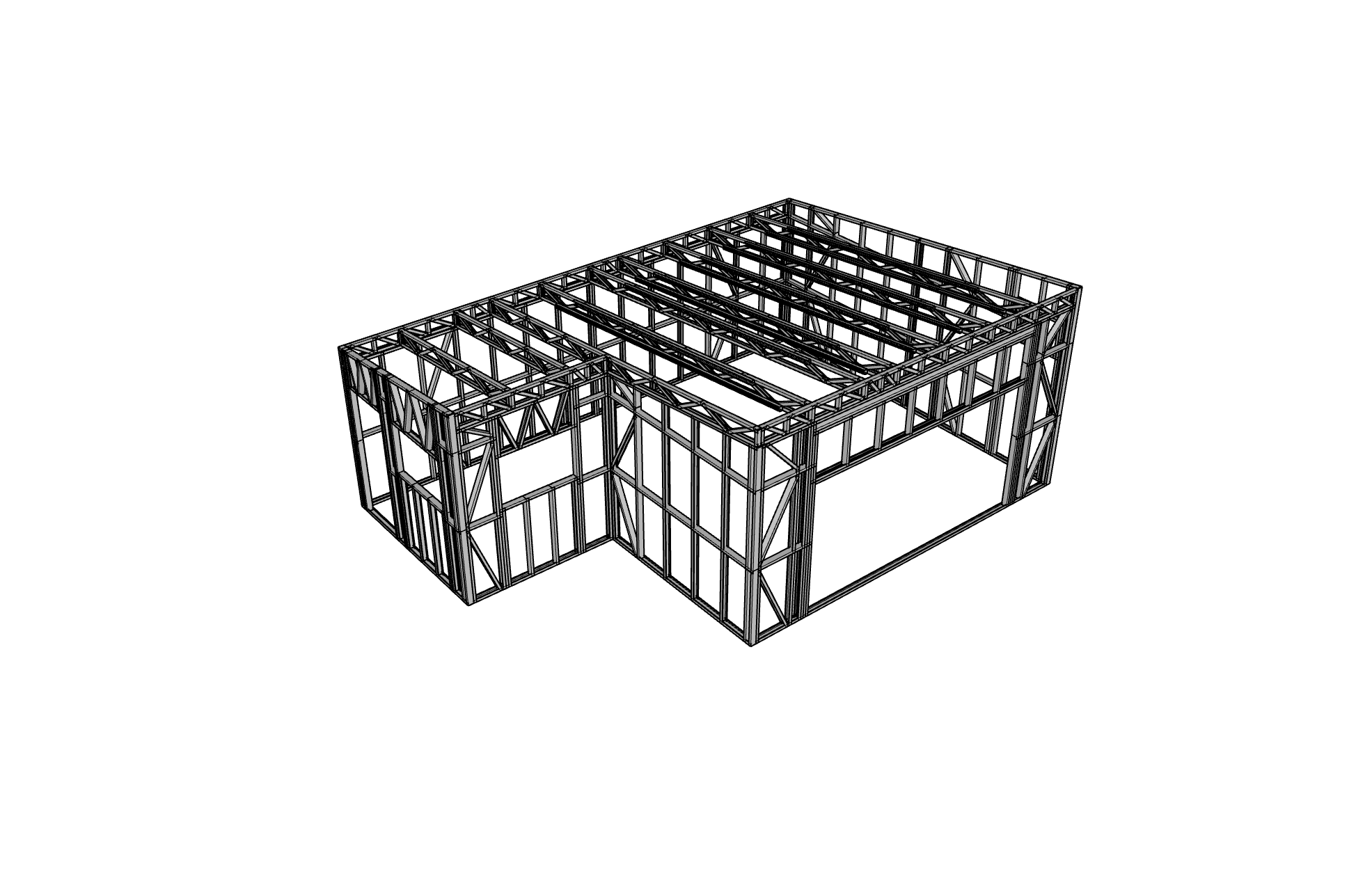 50.5m² Garage — steel frame render
