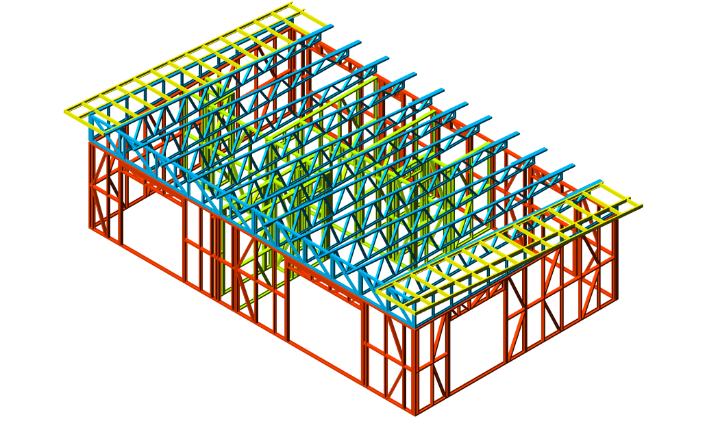 70m² Two-Bedroom Granny Flat — steel frame render