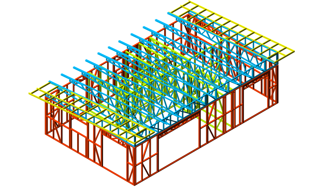 70m² Two-Bedroom Granny Flat — steel frame render