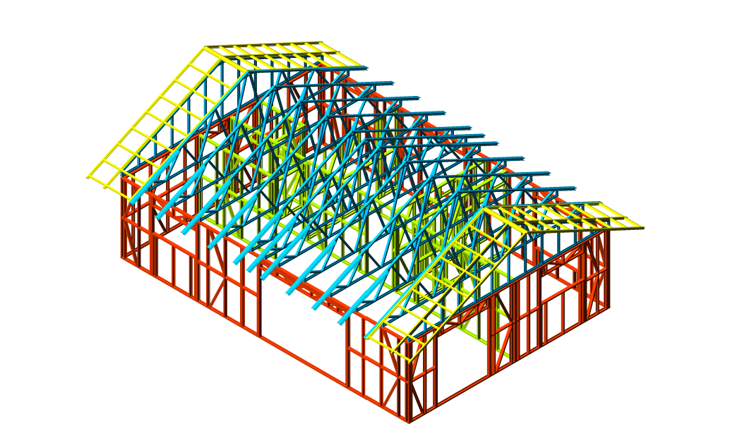 70m² Two-Bedroom Granny Flat — steel frame render