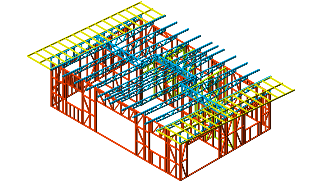 70m² Two-Bedroom Granny Flat — steel frame render