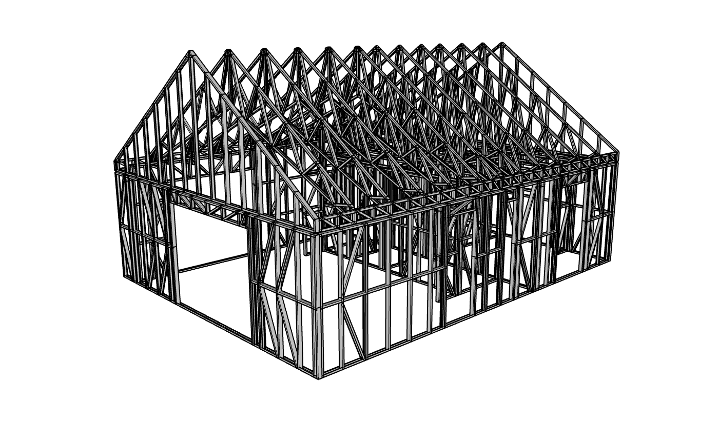 70m² Two-Bedroom Granny Flat — steel frame render