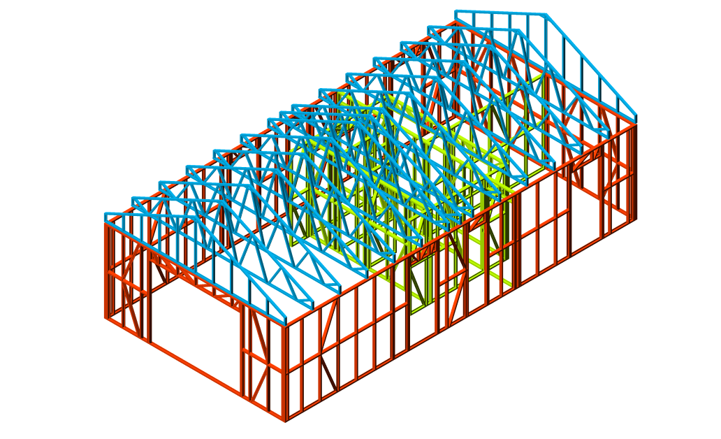 70m² Two-Bedroom Granny Flat — steel frame render