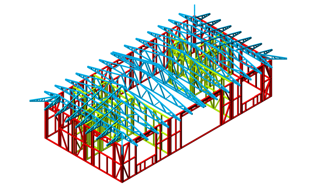 70m² Two-Bedroom Granny Flat — steel frame render