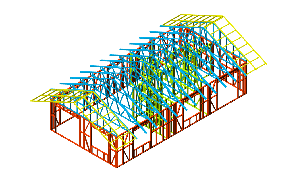 70m² Two-Bedroom Granny Flat — steel frame render