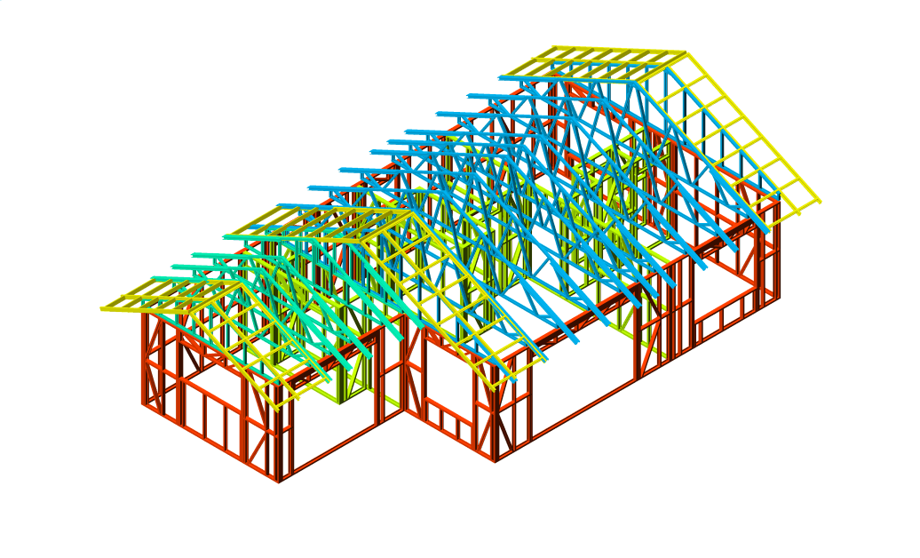 70m² Three-Bedroom Granny Flat — steel frame render