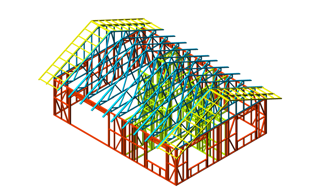 70m² Two-Bedroom Granny Flat — steel frame render