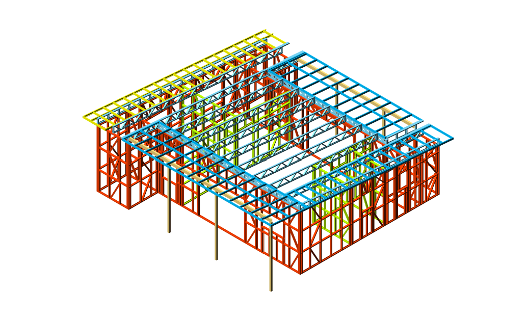 70m² Two-Bedroom Granny Flat — steel frame render