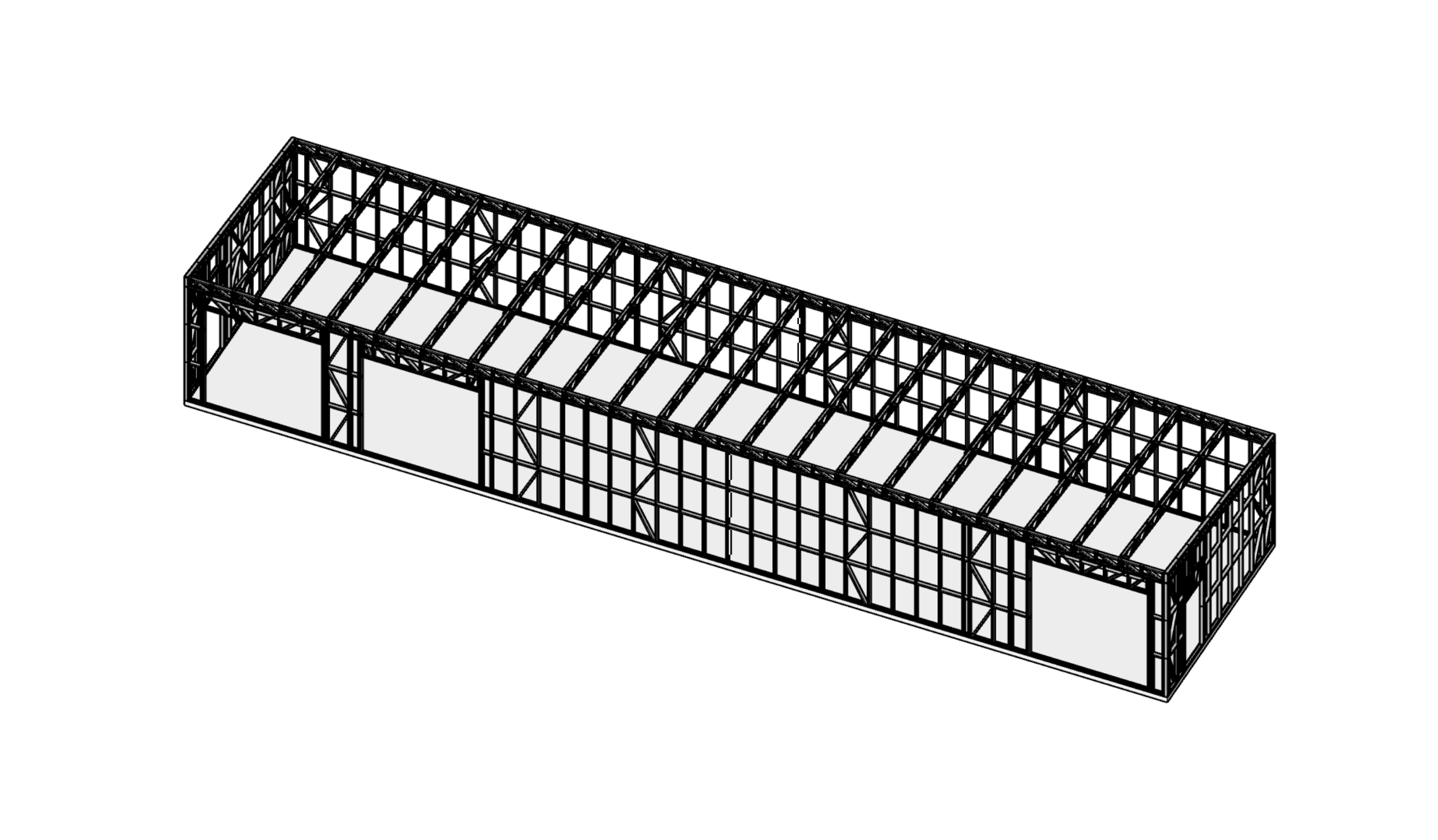150m² Farm Shed — steel frame render
