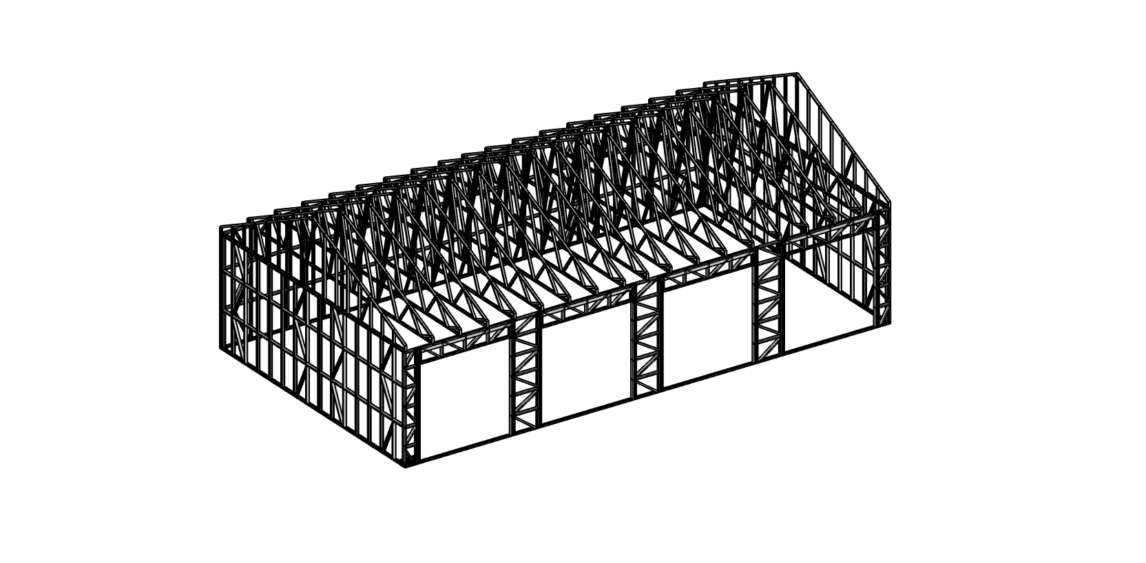 144m² Farm Shed — steel frame render