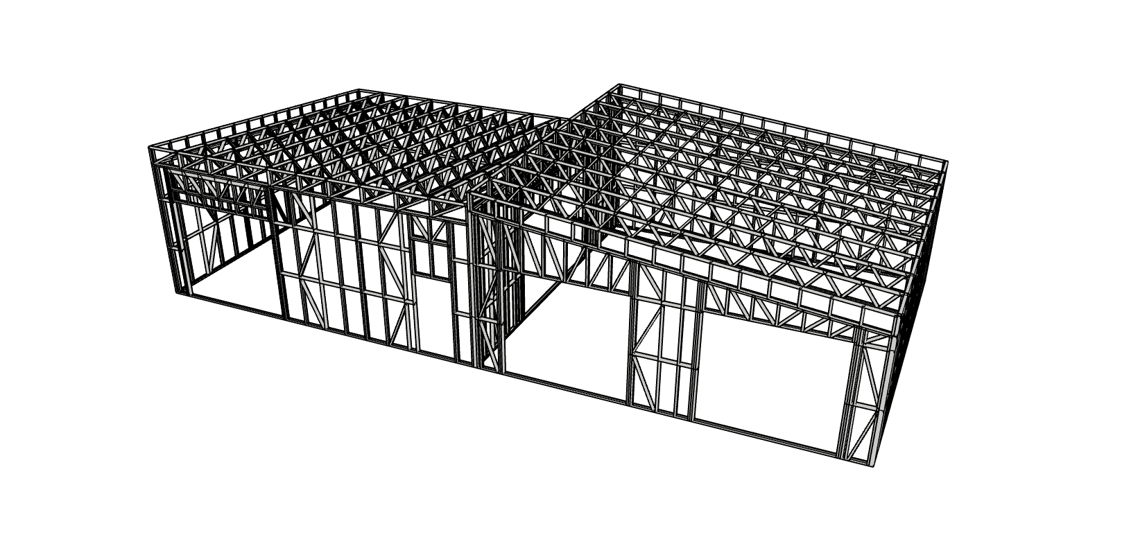 162m² Farm Shed — steel frame render