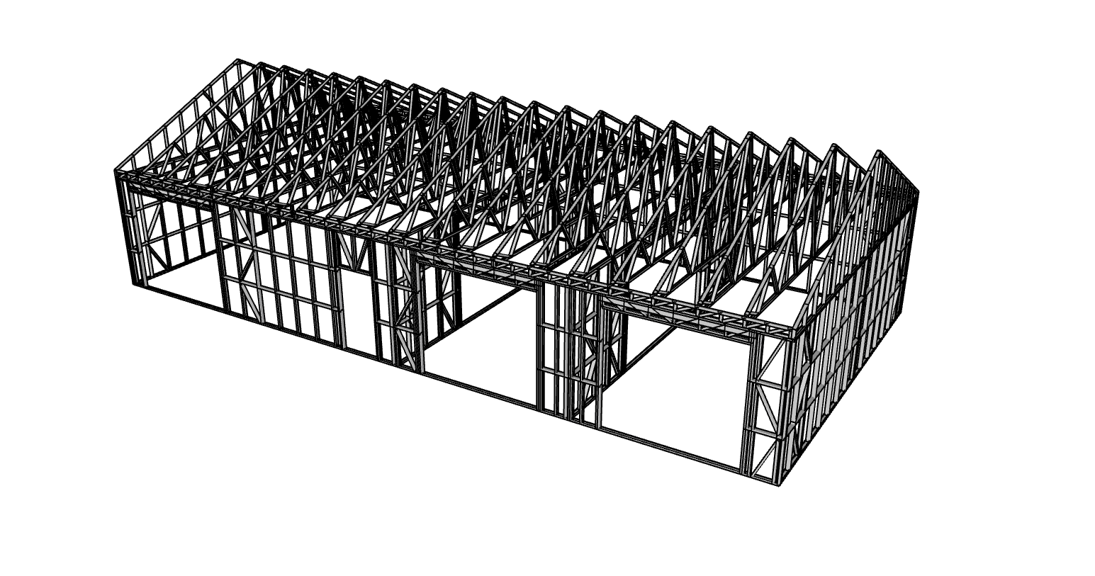 162m² Farm Shed — steel frame render