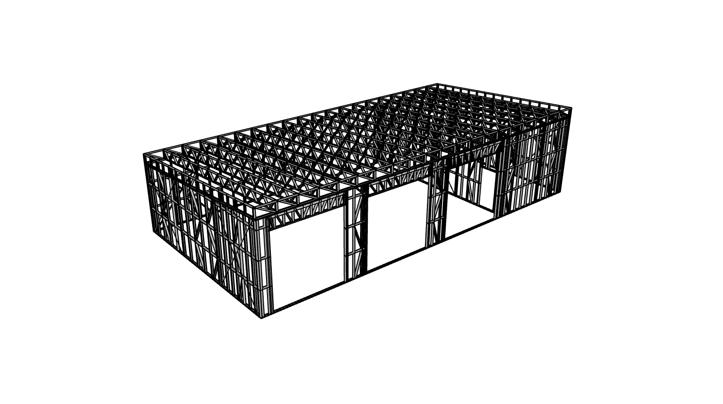 162m² Farm Shed — steel frame render