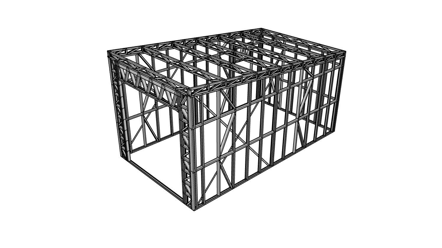 28m² Farm Shed — frame render