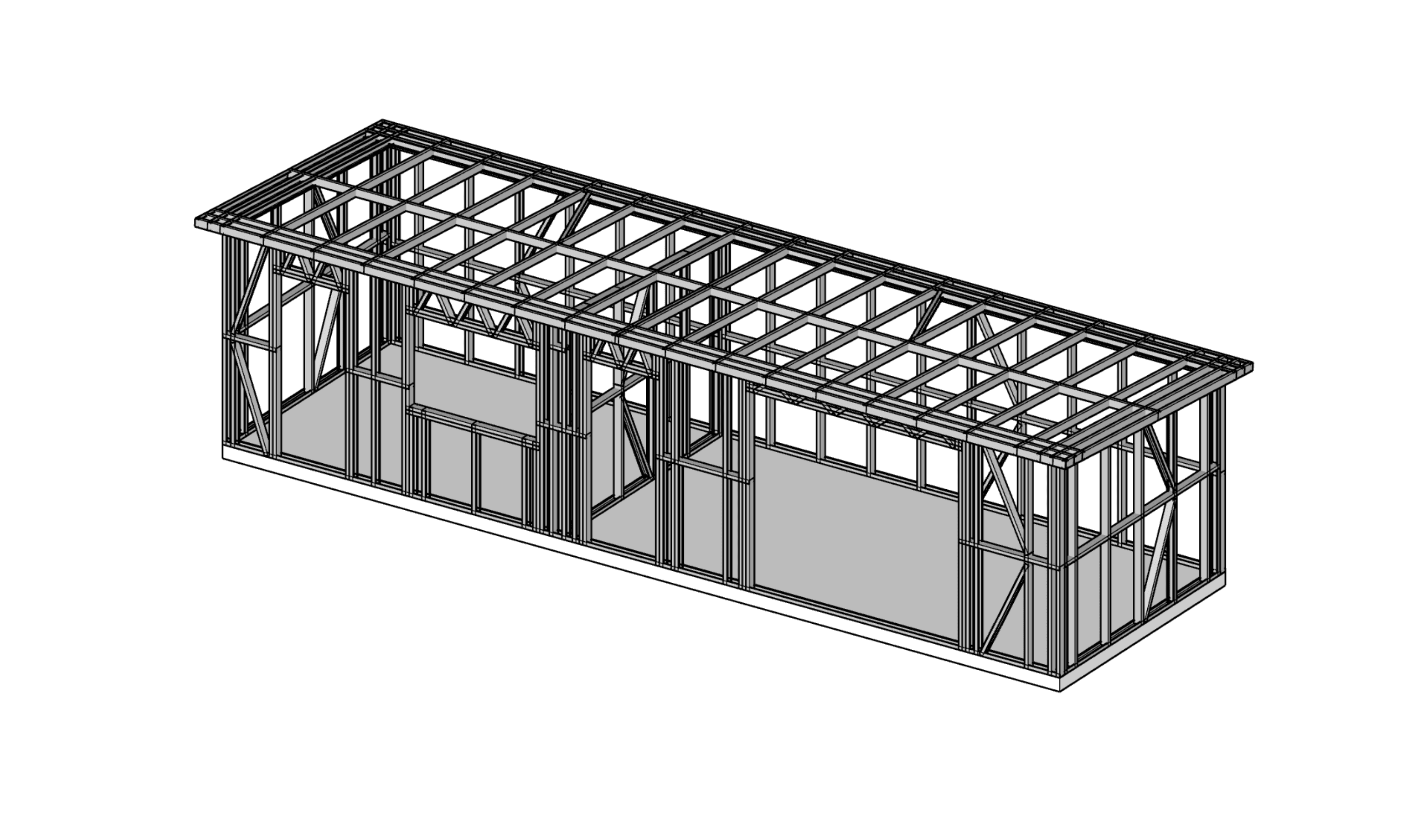 30m² Farm Shed — frame render