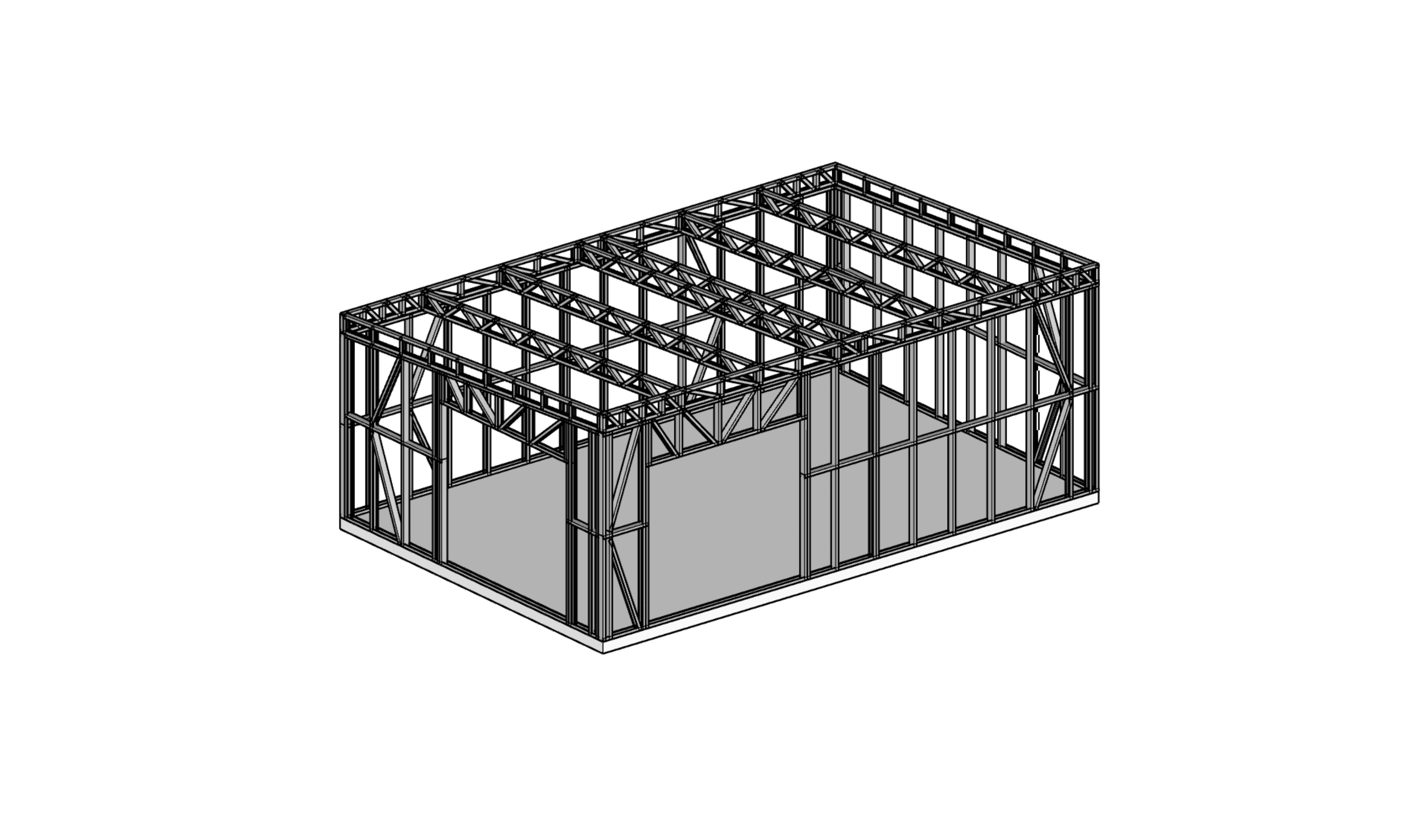 38.48m² Farm Shed — frame render