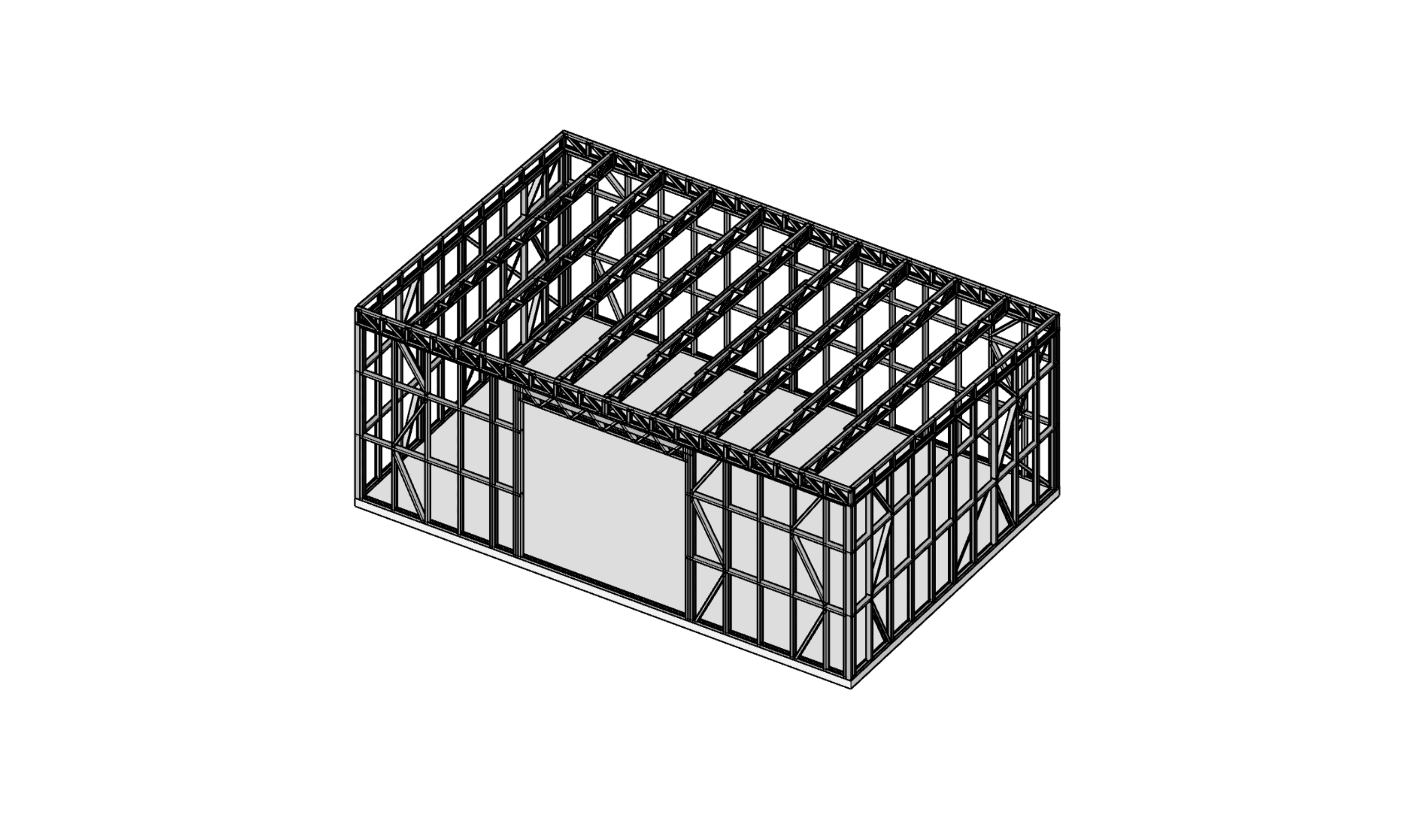 54m² Farm Shed — steel frame render