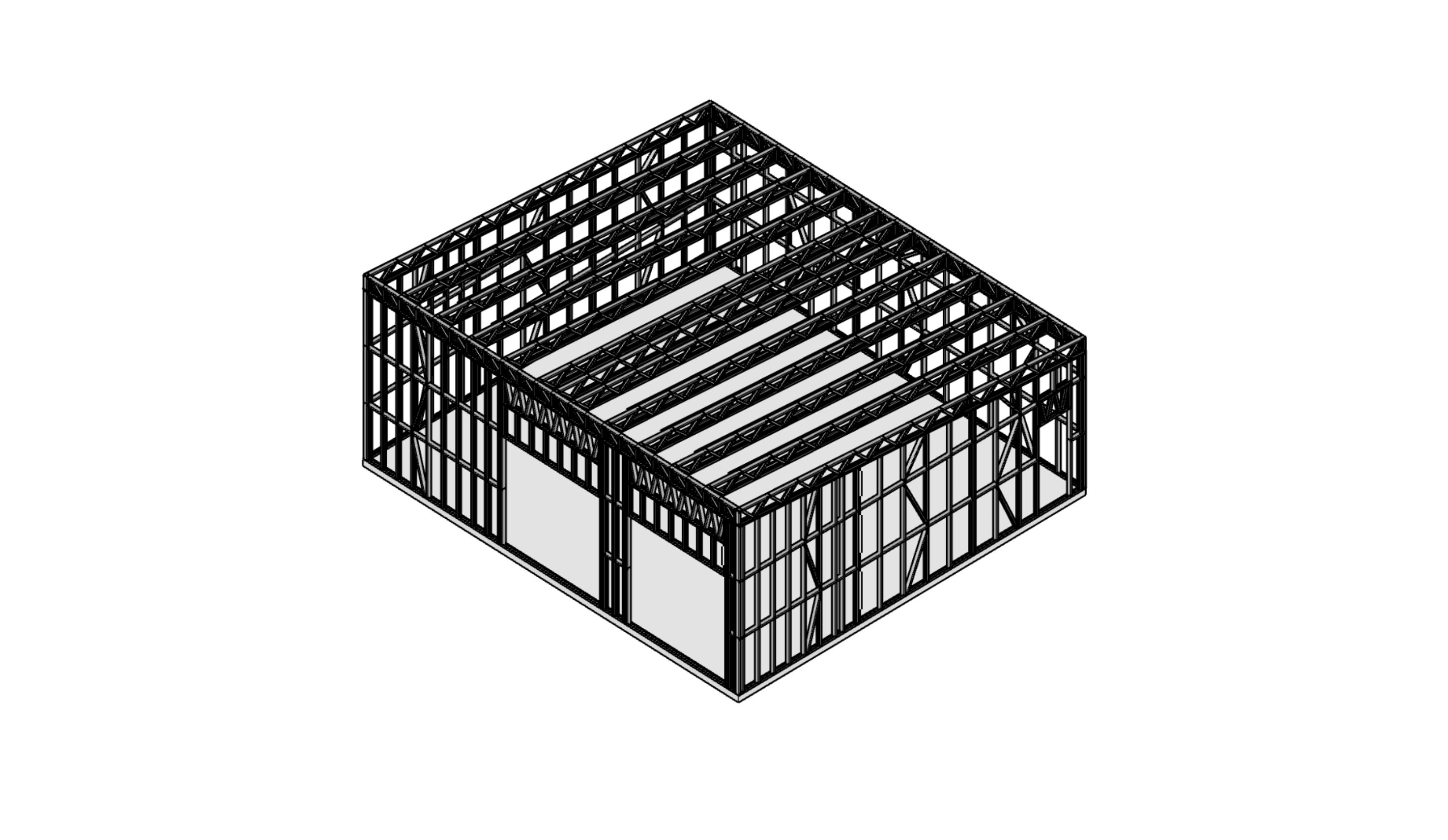 90m² Farm Shed — frame render