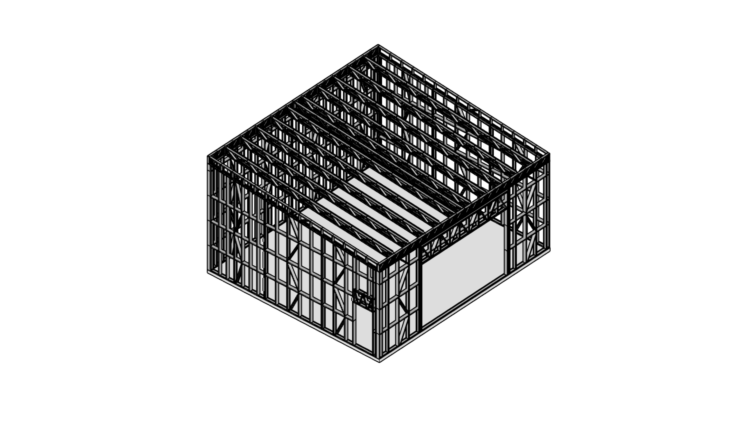 90m² Farm Shed — frame render
