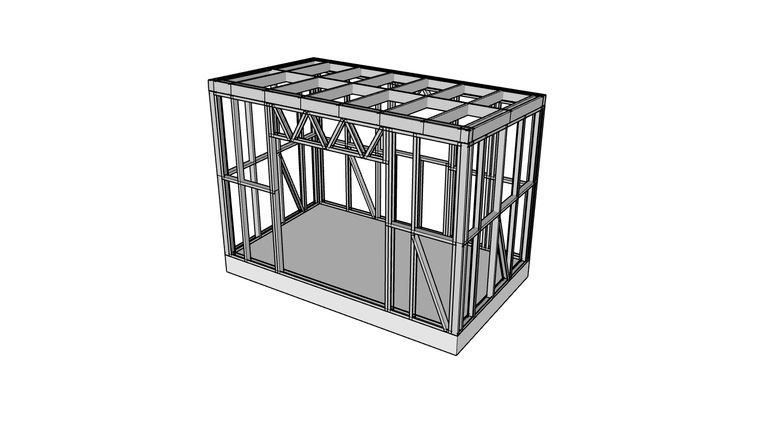 9.6m² Studio — steel frame render