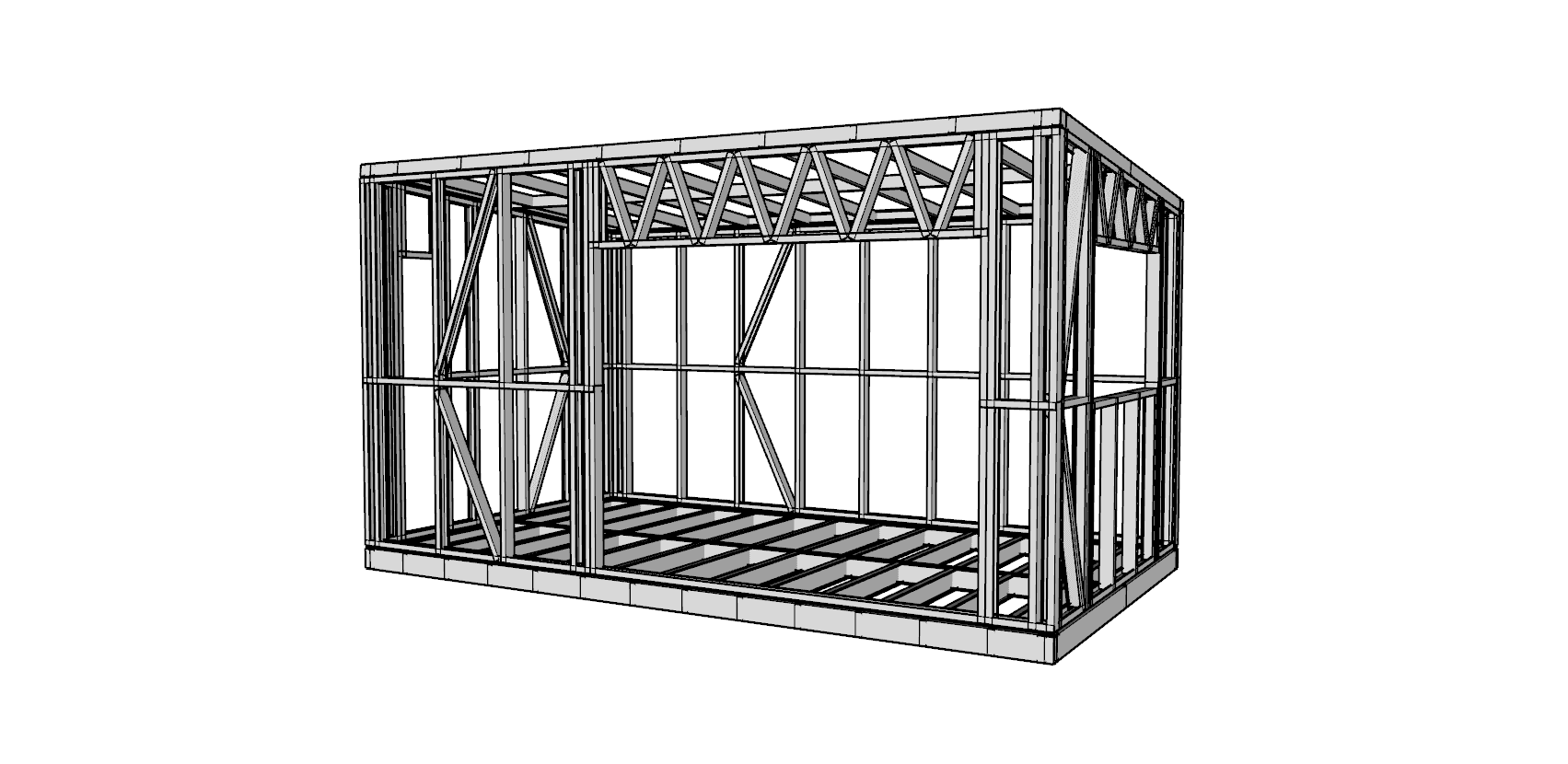15.5m² Studio — steel frame render