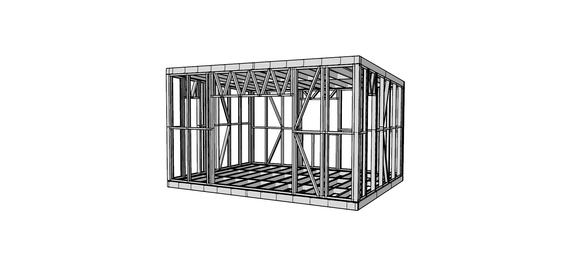 20m² Studio — steel frame render