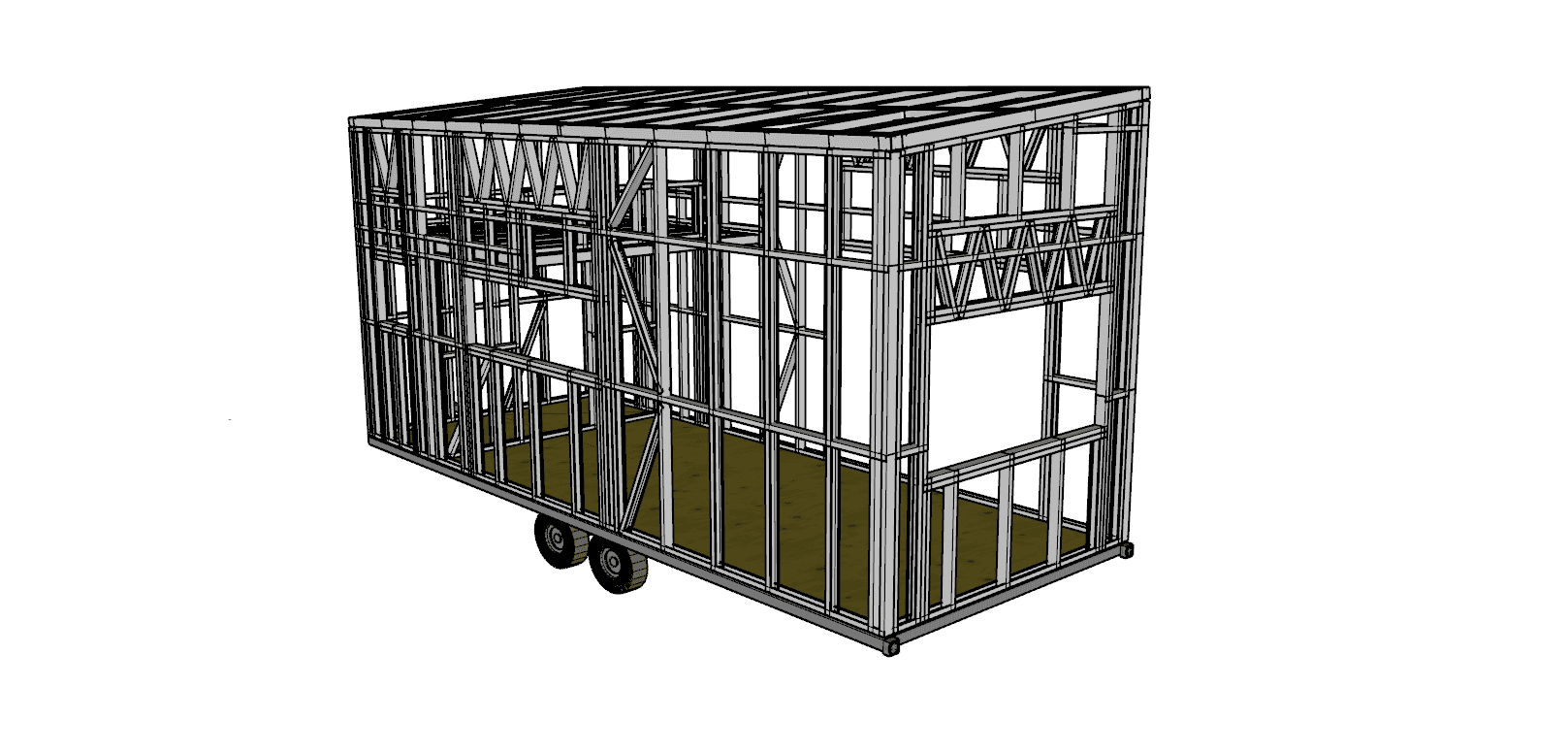 20.16m² One-Bedroom Tiny Home — steel frame render