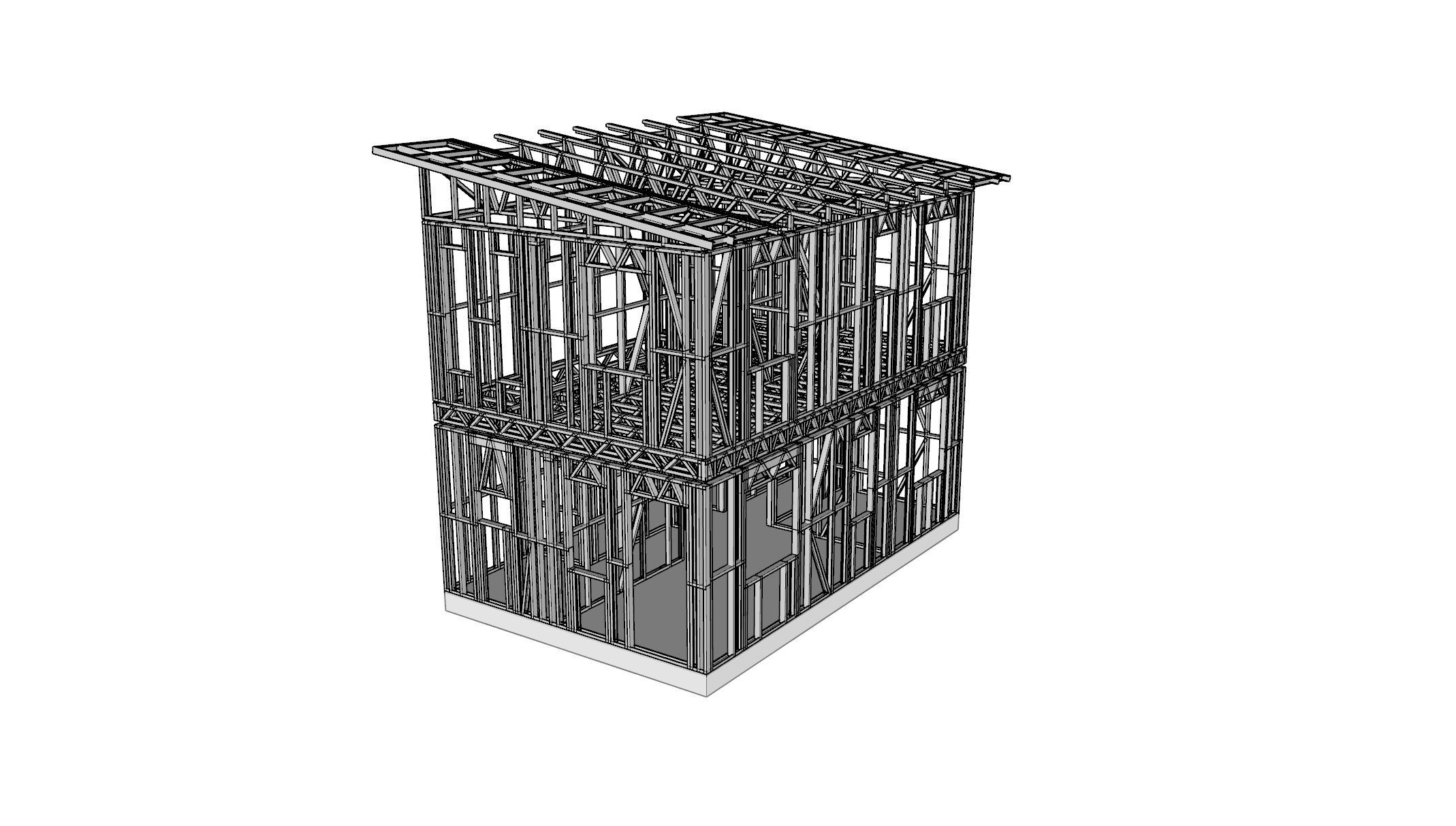 31.5m² Four-Bedroom 2-Storey Small Home — frame render